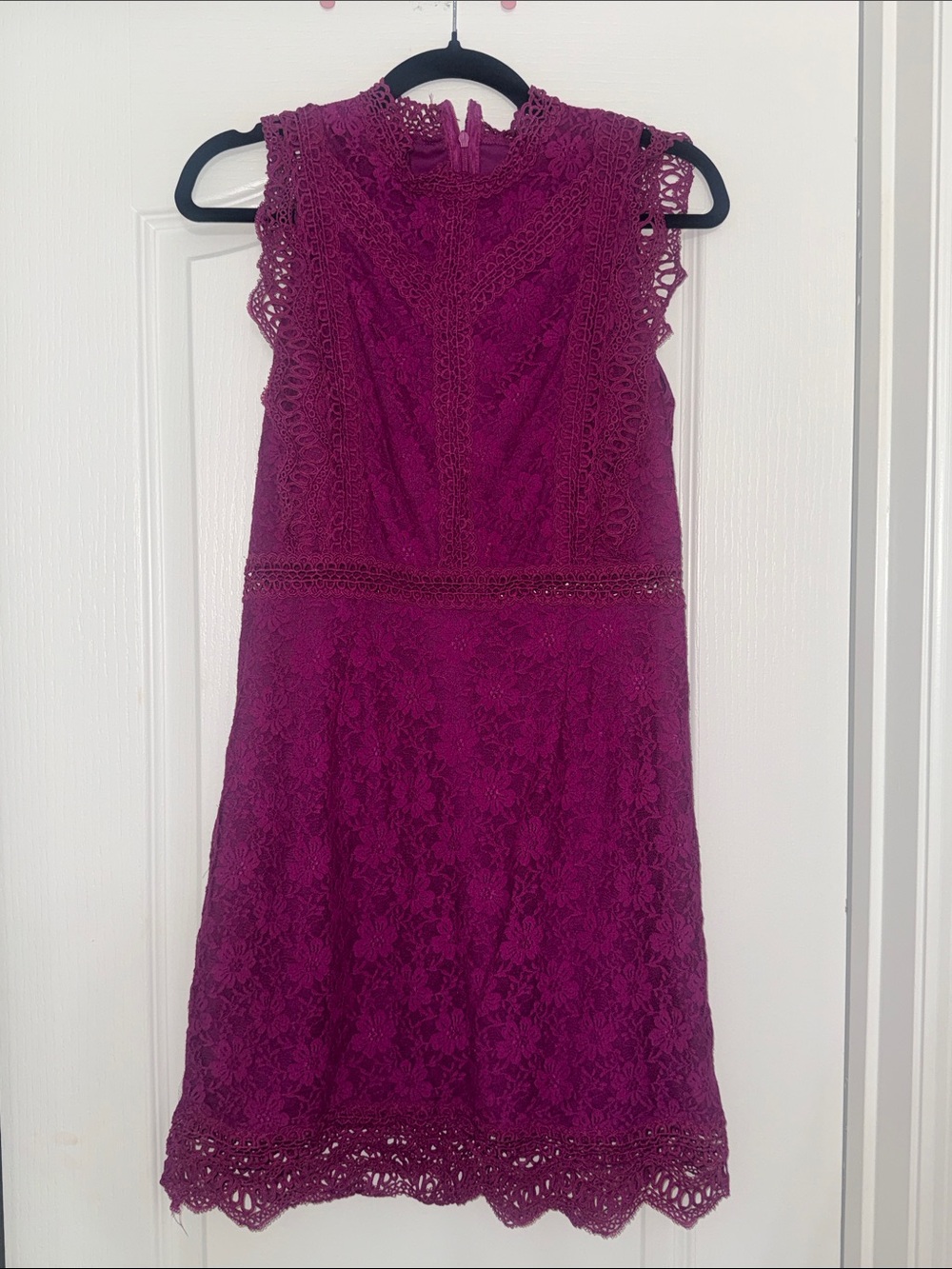 SHEIN Magenta Lace A-Line Cocktail Dress
